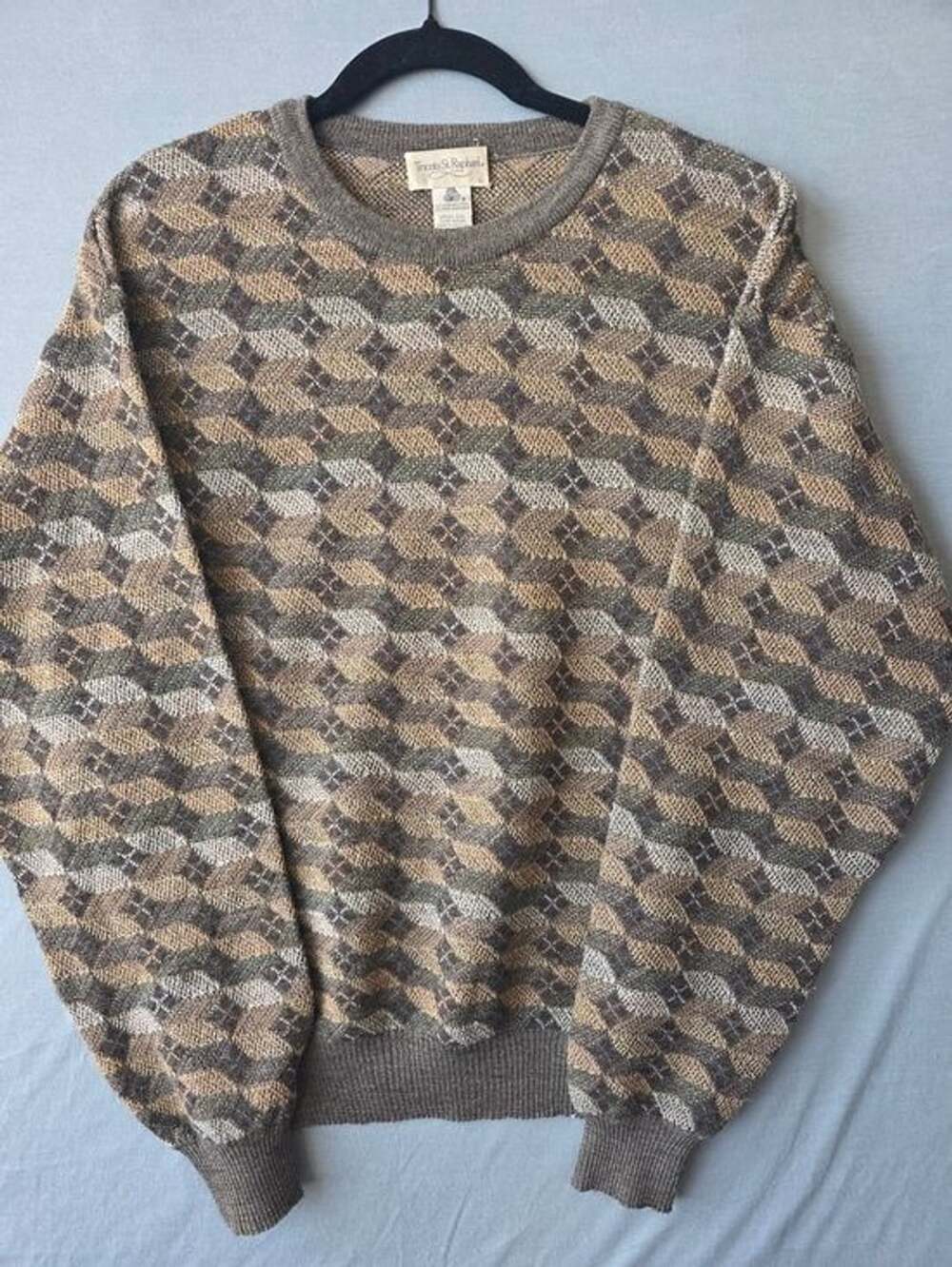 Vintage Tricots St. Raphael Men’s Large 100% Merino Wool Sweater Made Uruguay